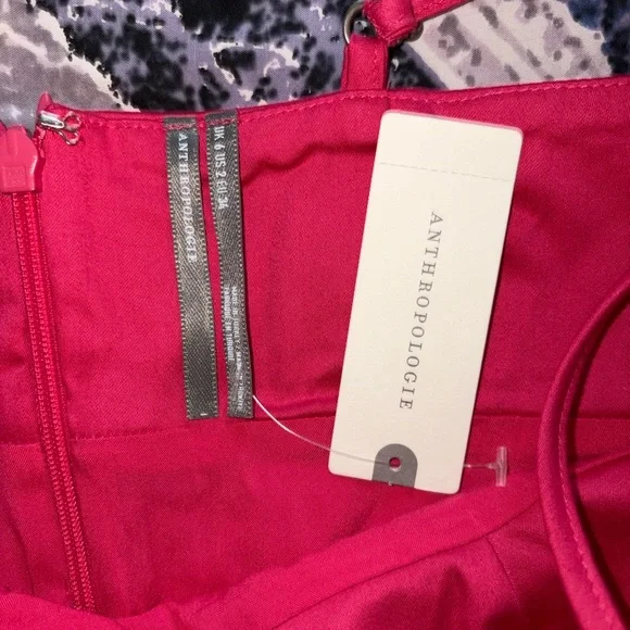 Anthropologie Pink Square Neck Peplum Romper NWT SIZE 2 - Picture 9 of 11